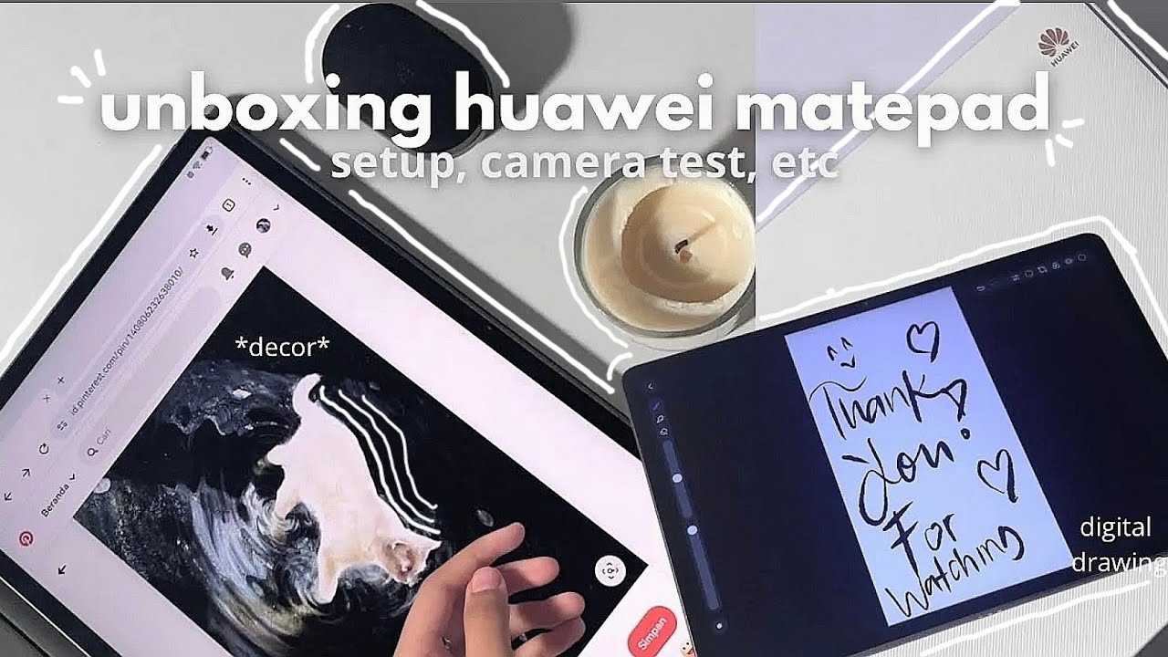 unboxing huawei matepad 11.5 ( grey )  🐚🎧 setup, camera test, etc