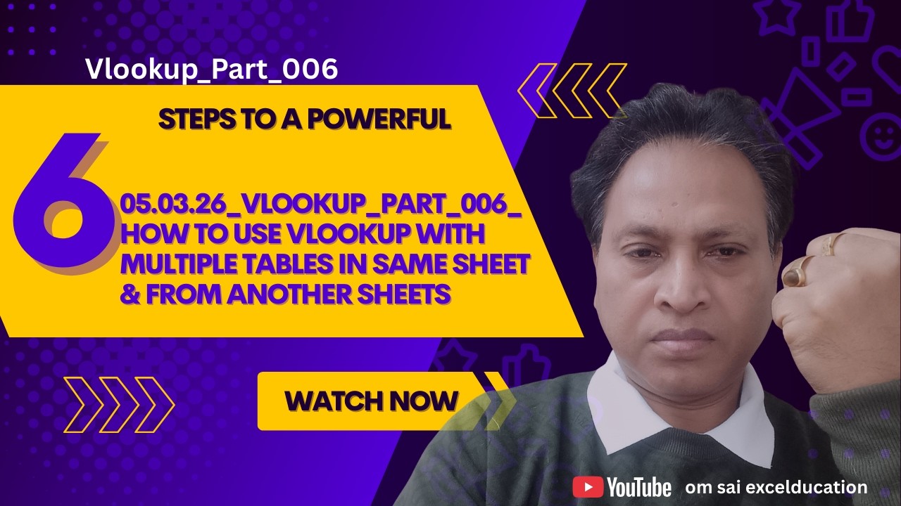 Part 006 VLOOKUP with Multiple Tables in Same Sheet | Solve Multiple Table Lookup in Excel (Easy)