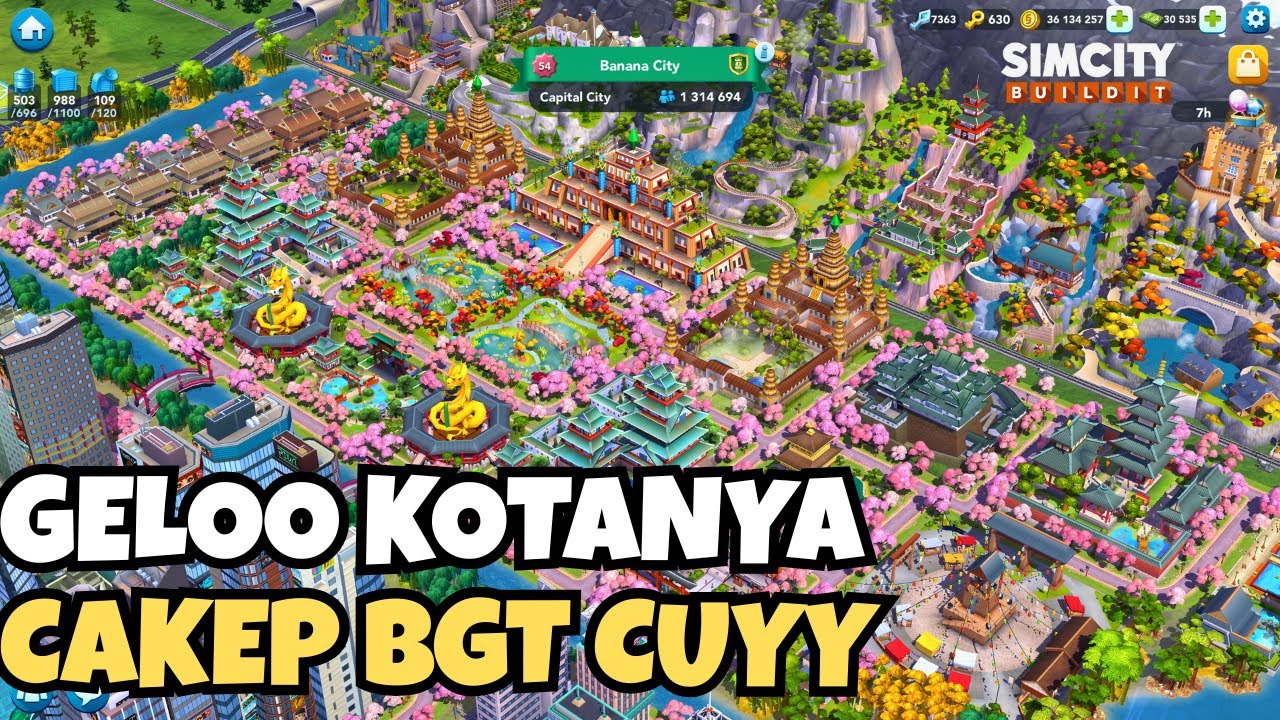 REVIEW LAYOUT DESAIN KOTA BANANA | CAKEP BANGET KAWASAN DESA JEPANGNYA | SIMCITY BUILDIT