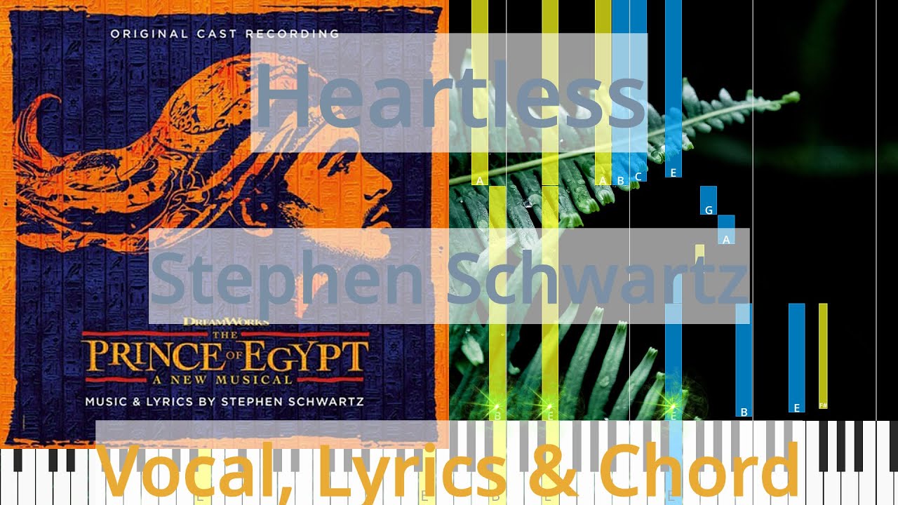 🎹Heartless, Chord & Lyrics, Stephen Schwartz, Synthesia Piano