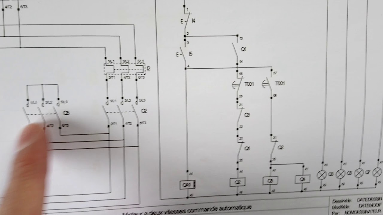 MOTEUR A DEUX VITESSES COUPLAGE DAHLANDER PV VERS GV LOGIQUE PROGRAMME MOTEUR FAIBLE PUISSANCE