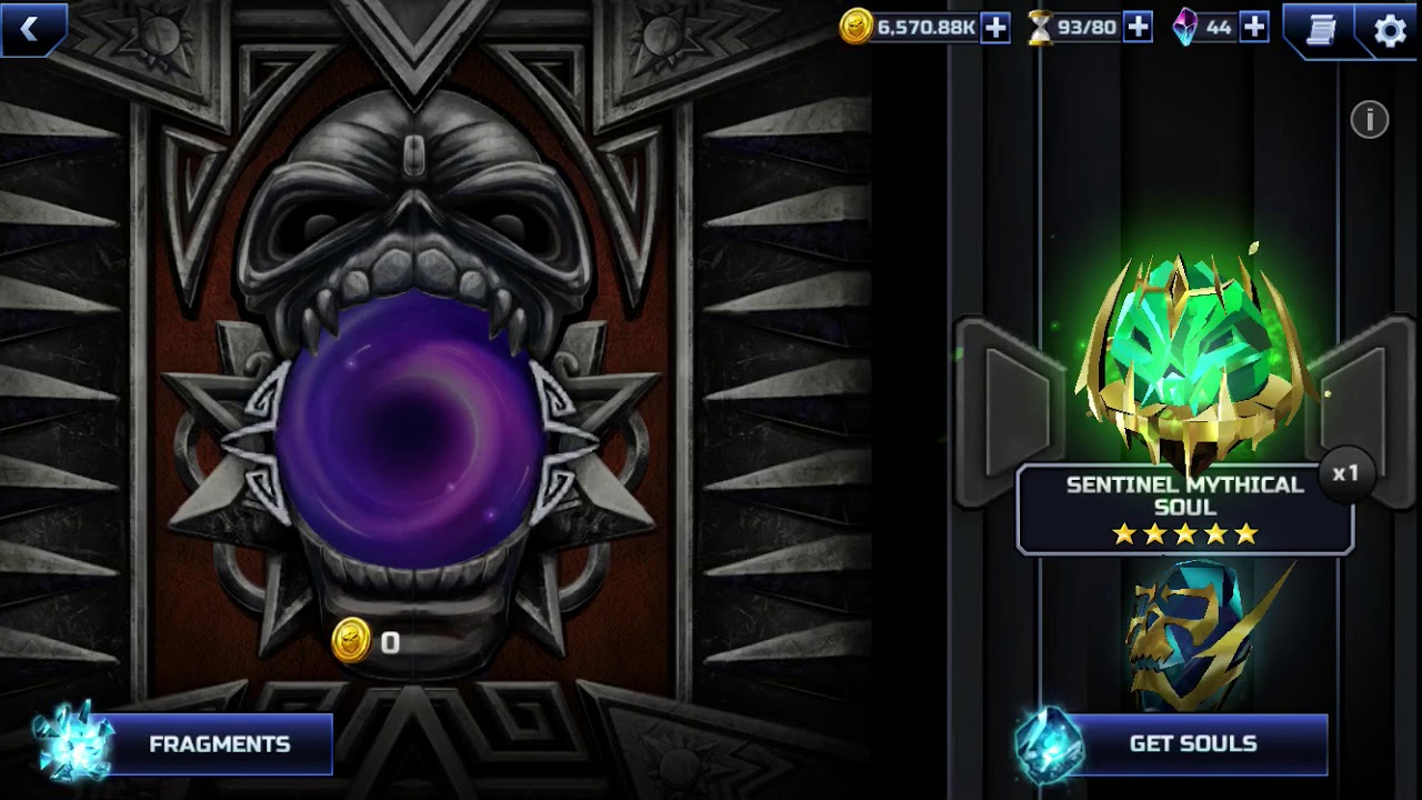 Iron Maiden legacy of the beast opening a sentinel mythical soul and 6 legendary souls
