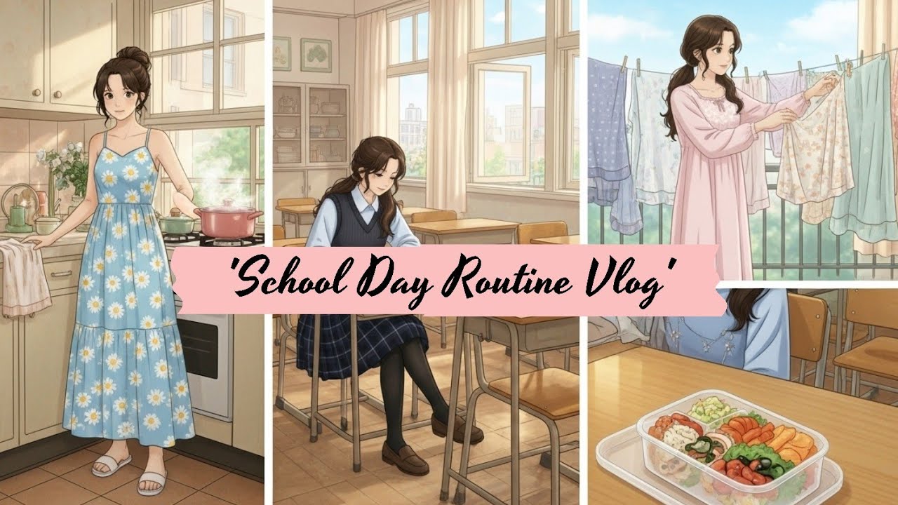 A Peaceful School Day & Cozy Home Routine | Ghibli-Style Daily Vlog #ghiblistudio #anime #animation