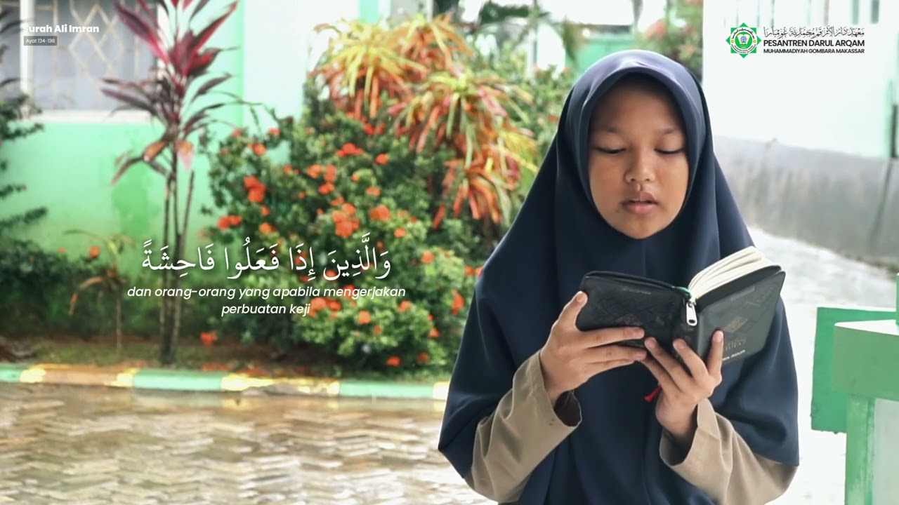 SANTRI MENGAJI: Munadiah Tasnim membaca surah Ali Imran ayat 134-136
