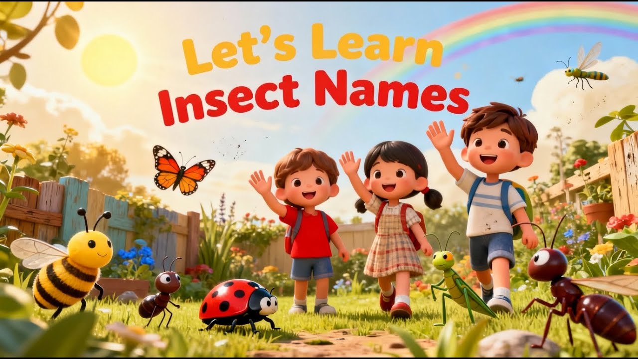 Insects For Kids Learning | Types of Insects | Learn Insect Bug Names for Kids, Toddlers, Babies