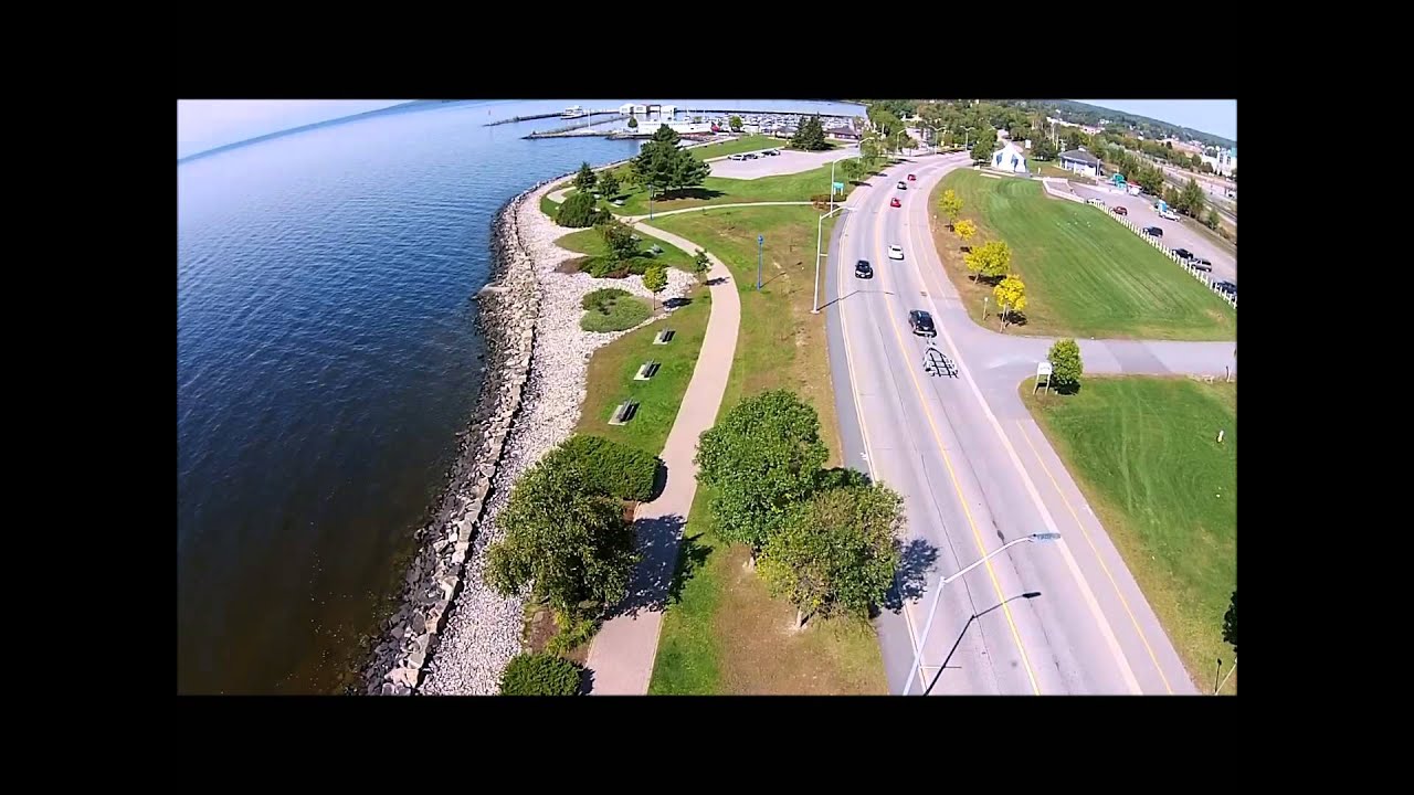 Aerial View of the Heritage Gardens at North Bay's Lake Nipissing Waterfront