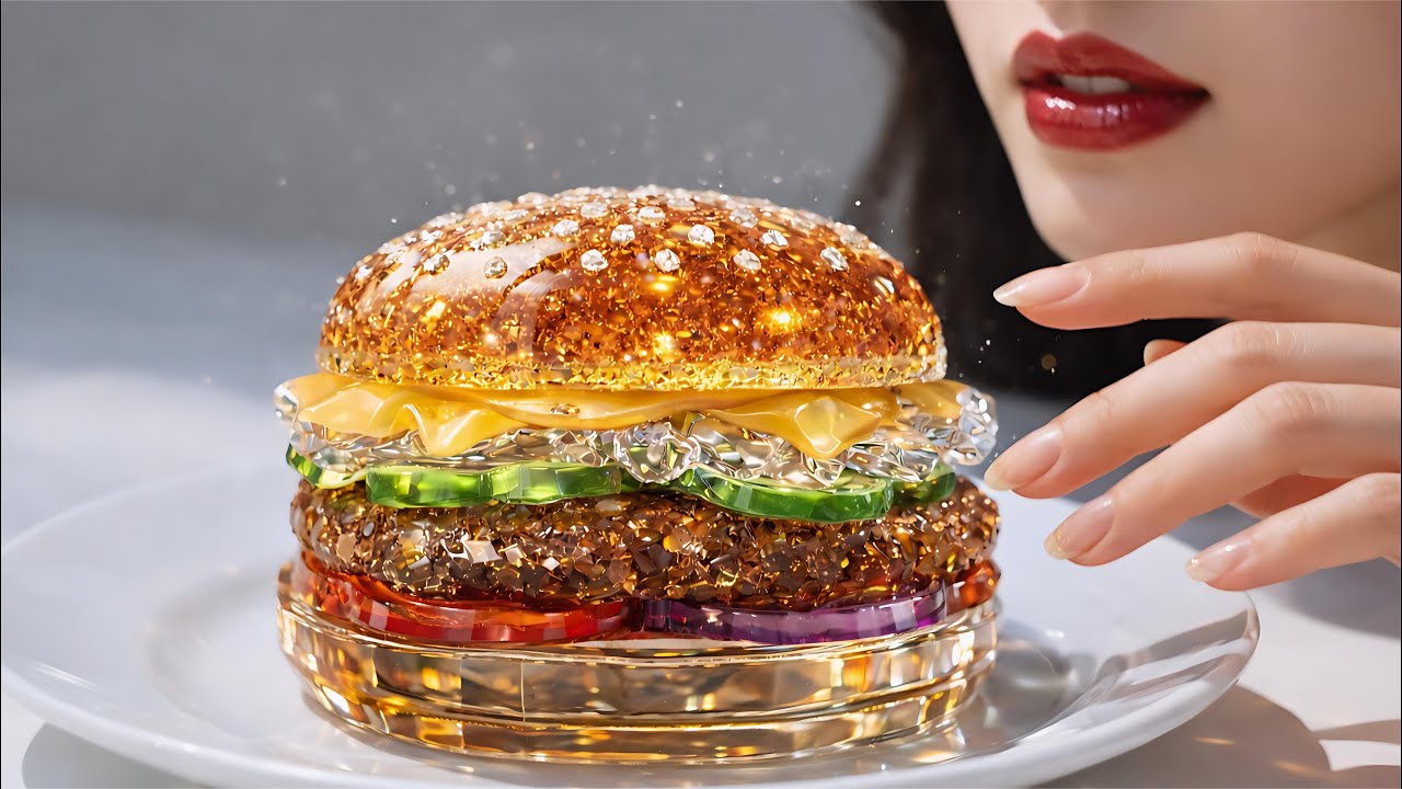 Crystal Burger & Glitter Veggies | Satisfying Food Art