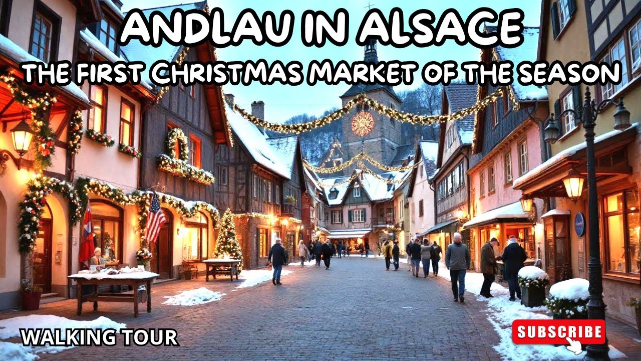 ANDLAU ALSACE FIRST CHRISTMAS MARKET OF THE SEASON NEAR STRASBOURG - MARCH&Eacute; DE NOEL - WALKING STREET