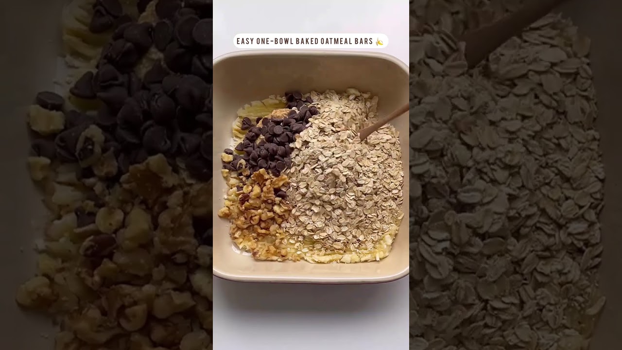 easy one-bowl baked oatmeal bars 🍌