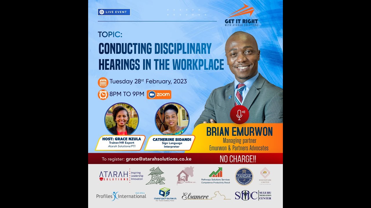Conducting Disciplinary Hearings In The Workplace By Brian Emurwon