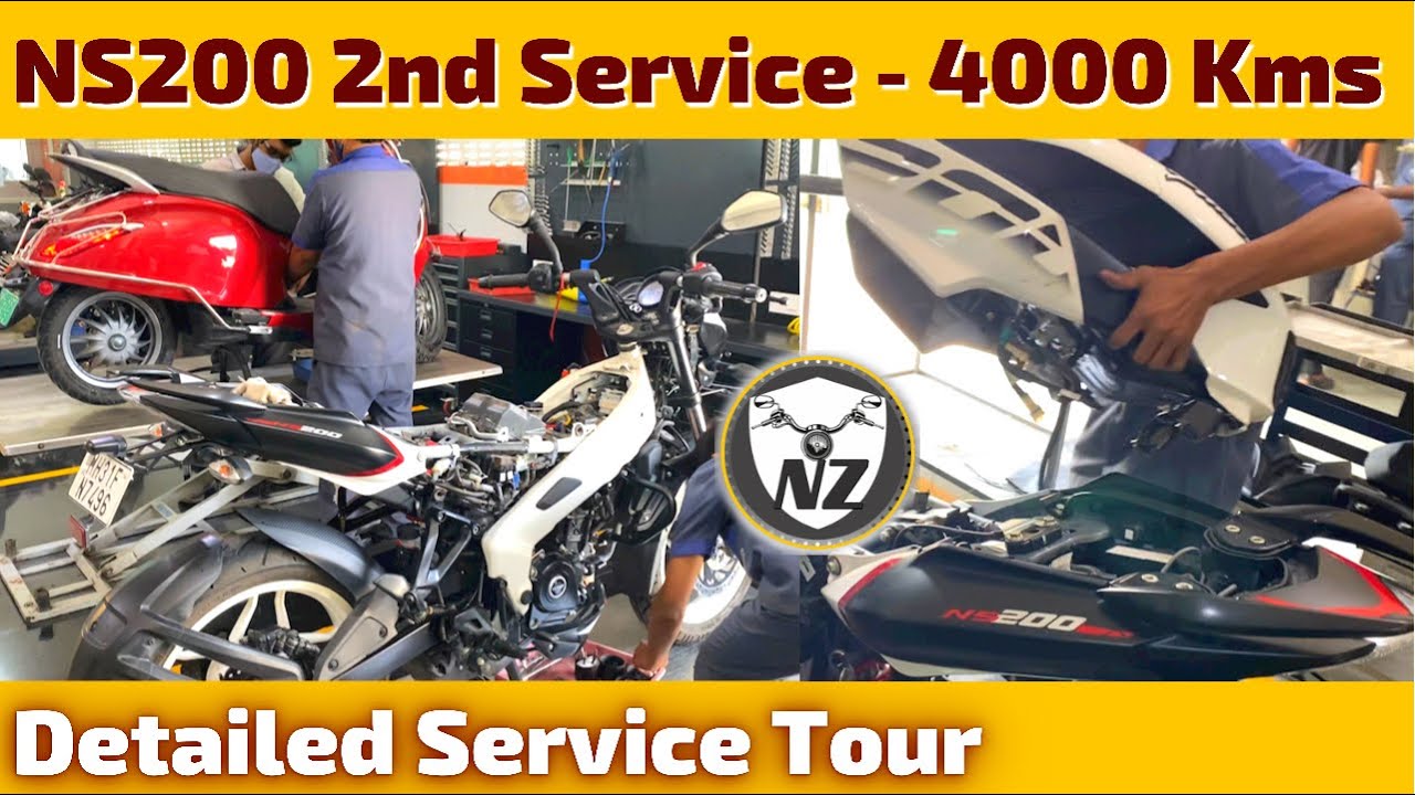 Pulsar NS200 - 2nd Detailed Service @4000 Kms | Arun Bajaj Service Centre Nagpur | Full Service Tour