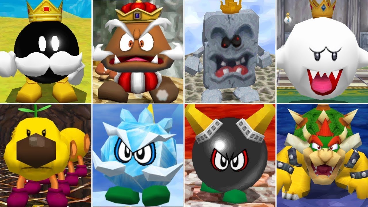 Super Mario 64 DS - All Bosses No Damage