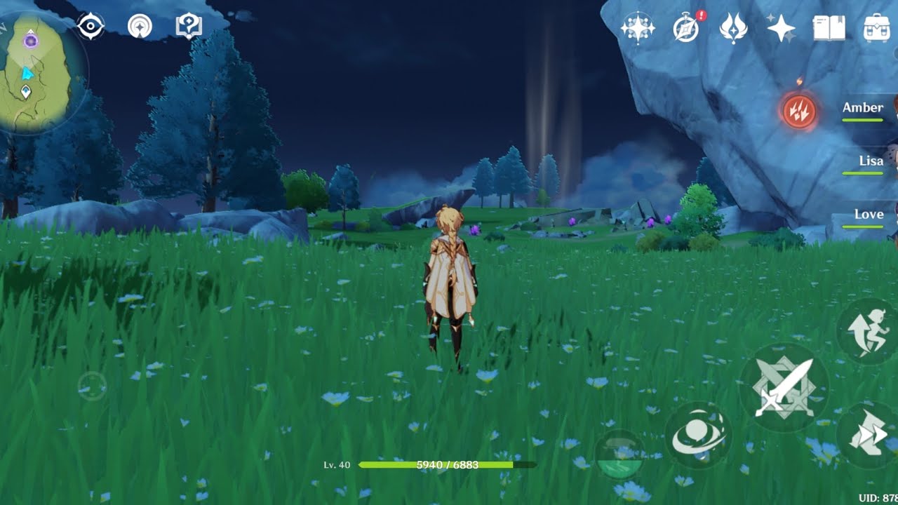Playing Genshin Impact.