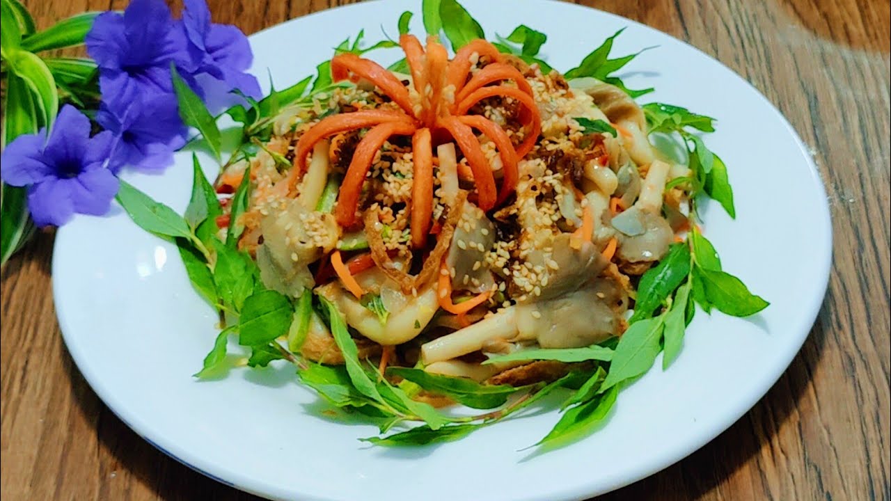 Món chay ngon| Cách làm gỏi nấm bào ngư/ Vegan food| Tomu food
