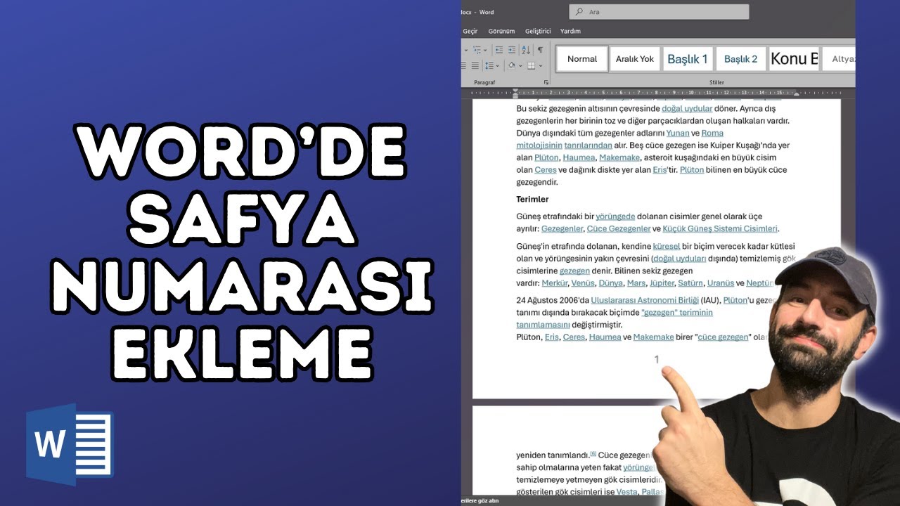 Word'de sayfalara nasıl numara ekleyebiliriz?