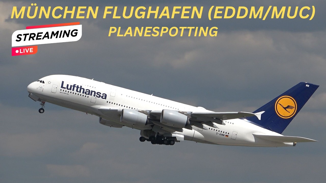 Live Planespotting München Airport 25.02.26 LH 100 Jahre livery A380 #live #livestream #aviation