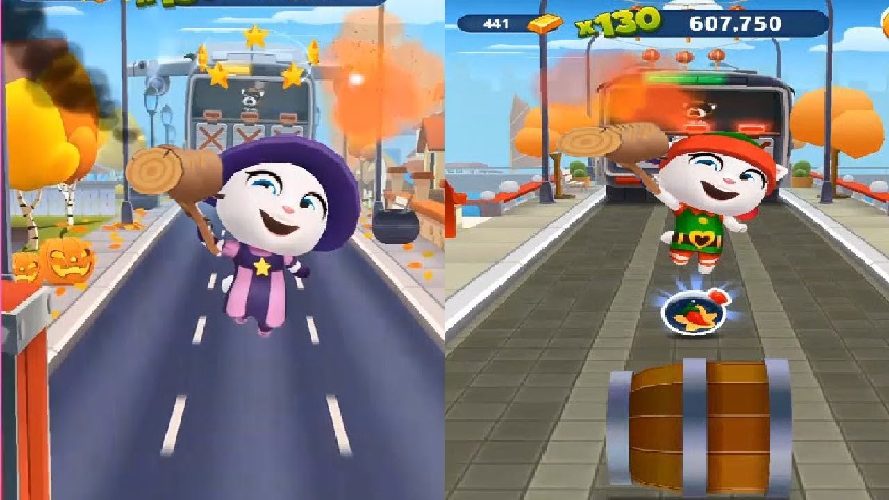 Talking Tom Gold Run Witch Angela VS Elf Angela VS Boss Fight