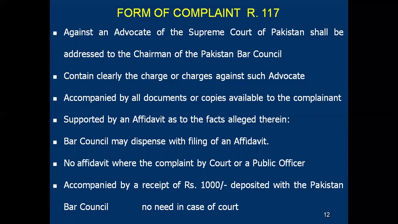 6. DISCIPLINARY PROCEEDINGS IN RESPECT OF PROFESSIONAL MISCONDUCT OF AN ADVOCATE