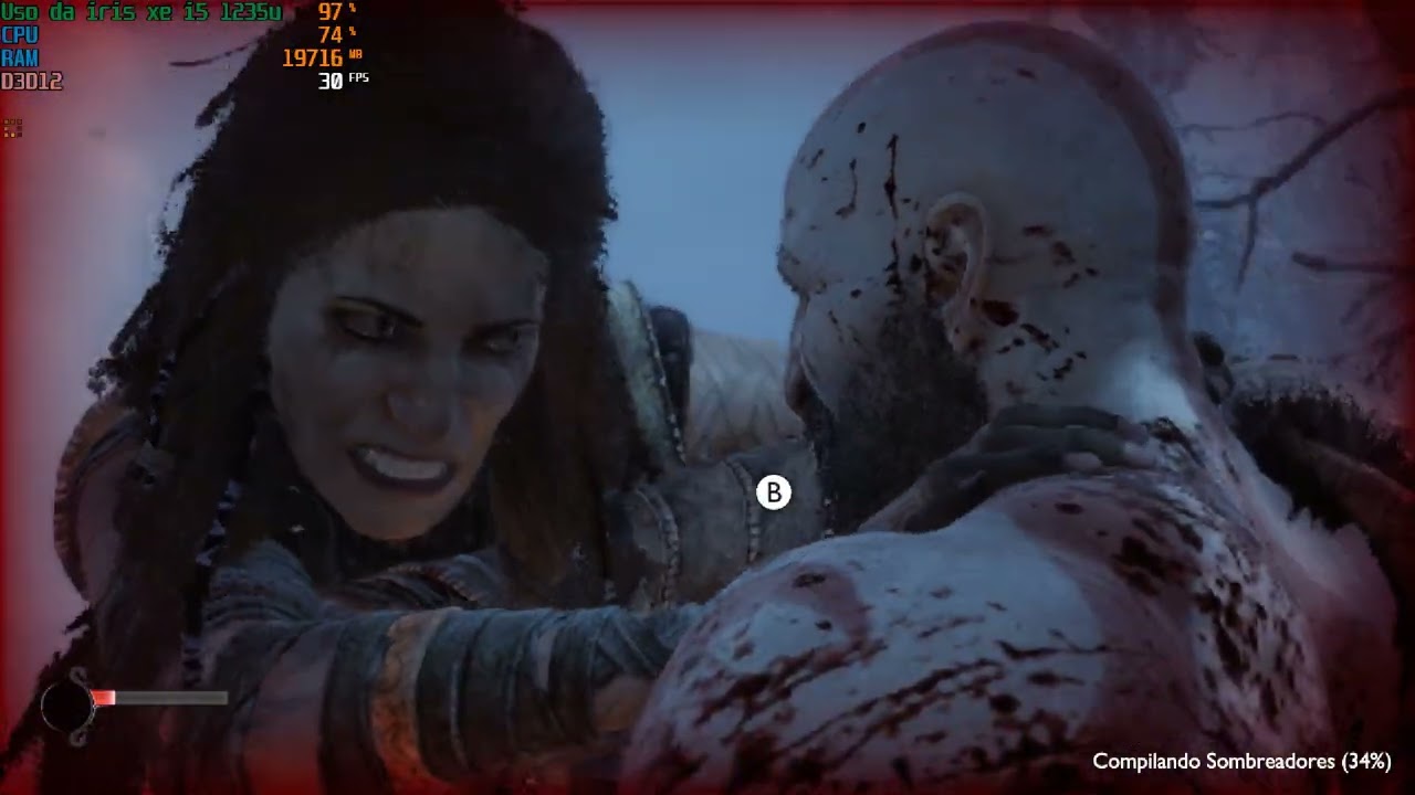 GOD OF WAR RAGNAROK I5 1235u IRIS XE 32GB RAM FSR + FSR FG (MODO MAIS DIFICIL)