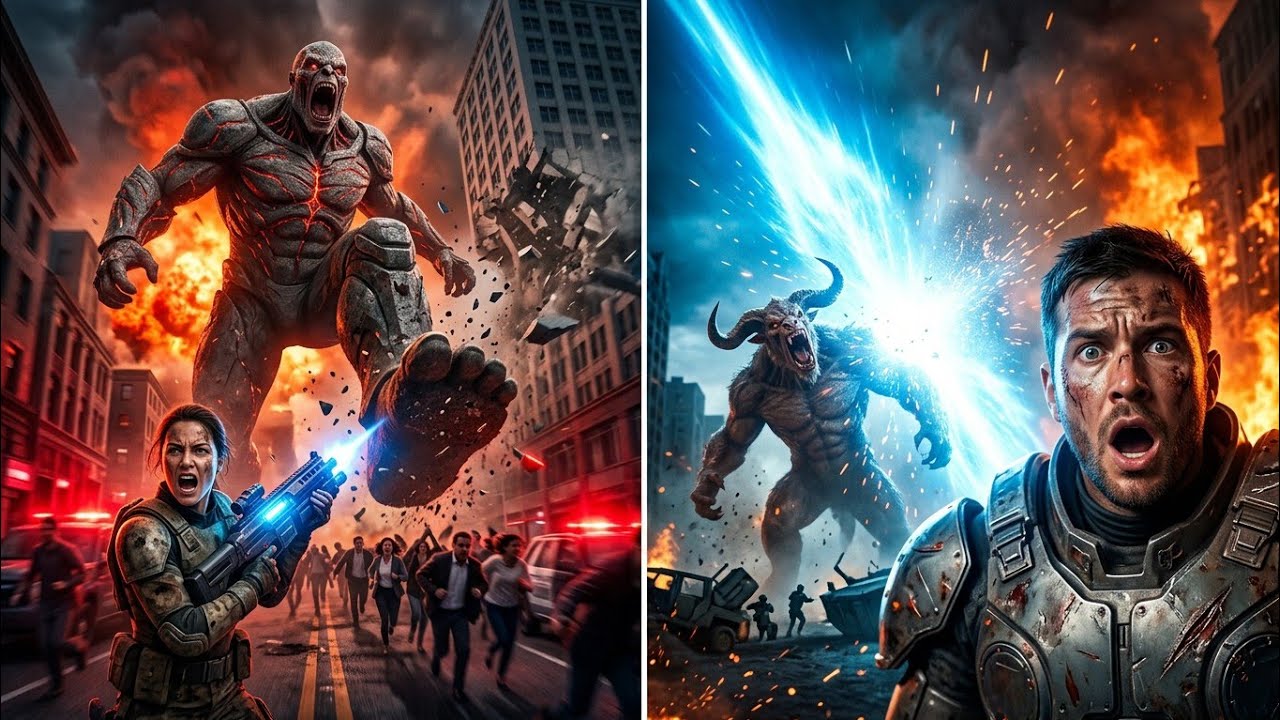 TITANS ATTACK THE CITY! 🐲🔥 Giant Monsters vs Brave Defenders | KingKong Animals