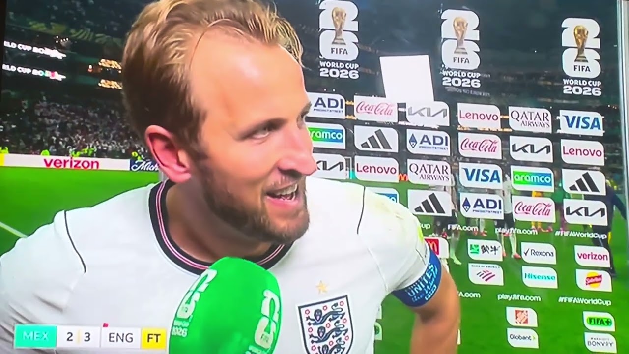 Harry Kane post match interview lost his voice Mexico - England - hilarious 
