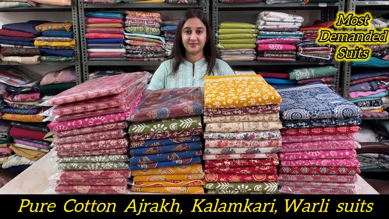 Ajrakh handblock cotton Suits🌹Kalamkari Cotton Suits🌹Mangalgiri Cotton Suits🌹Warli handblock suits🌹
