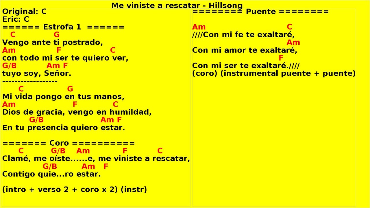 Me Viniste A Rescatar - Acordes