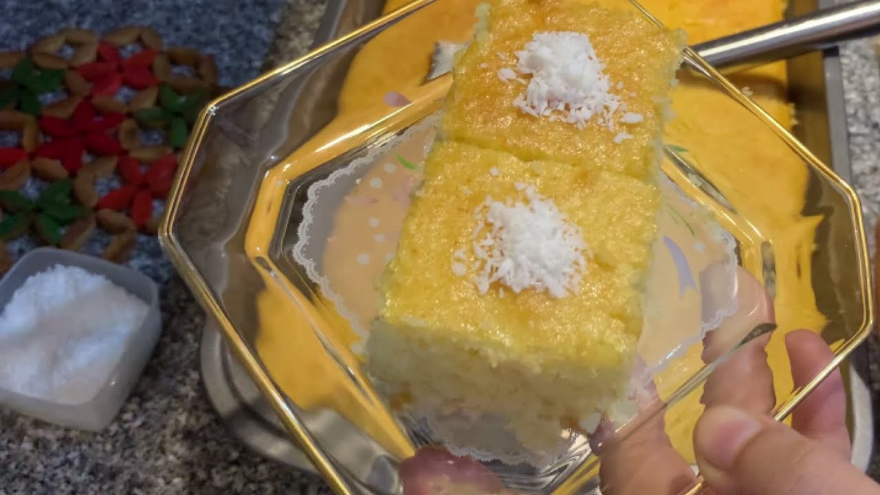 كيكة الرواني🧈كيكة السميد🥥بدون مضرب كهربائي ولا خلاط😋والنتيجة روعة🥰