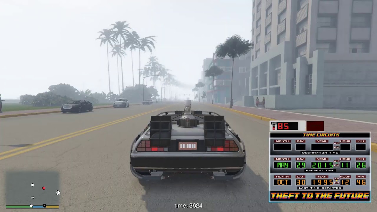GTA V MOD Regreso Al futuro Y Vice City - DELOREAN - BTTF