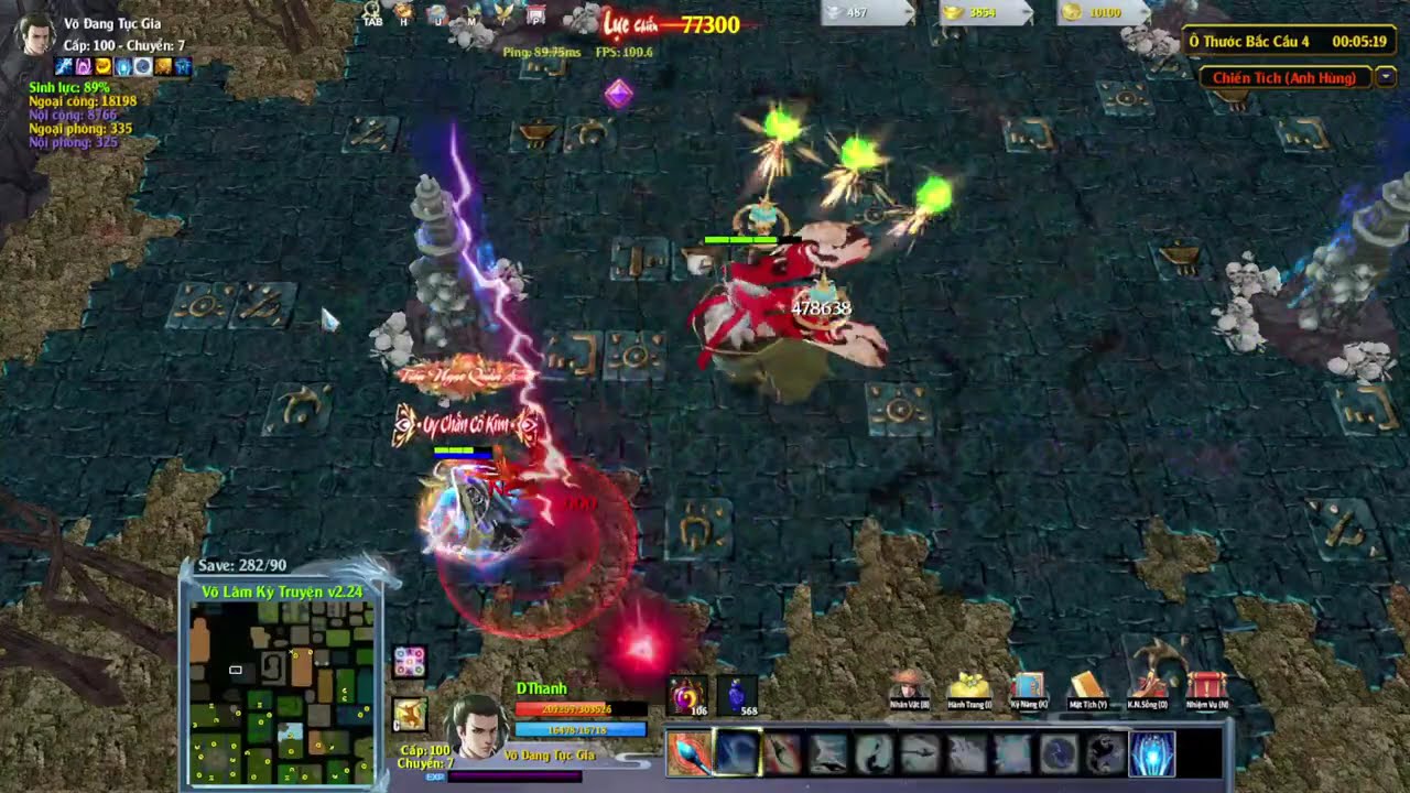 Warcraft III Custon Map Võ lâm Kỳ Truyện 2.2: mode AH Võ Đang Bút solo Up cs8