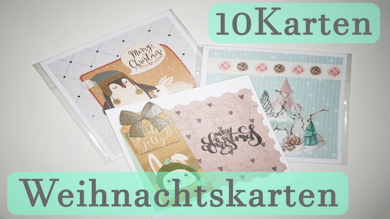 DIY ✿ Karteninspiration 10 karten aus 3D Stanzbl&ouml;cken ✿ Weihnachtskarten ✿ Basteln mit Papier