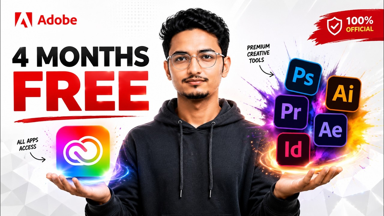 How to Get Adobe All Apps FREE For 4 Months | Photoshop, Premiere, Illustrator, After Effects (2026)