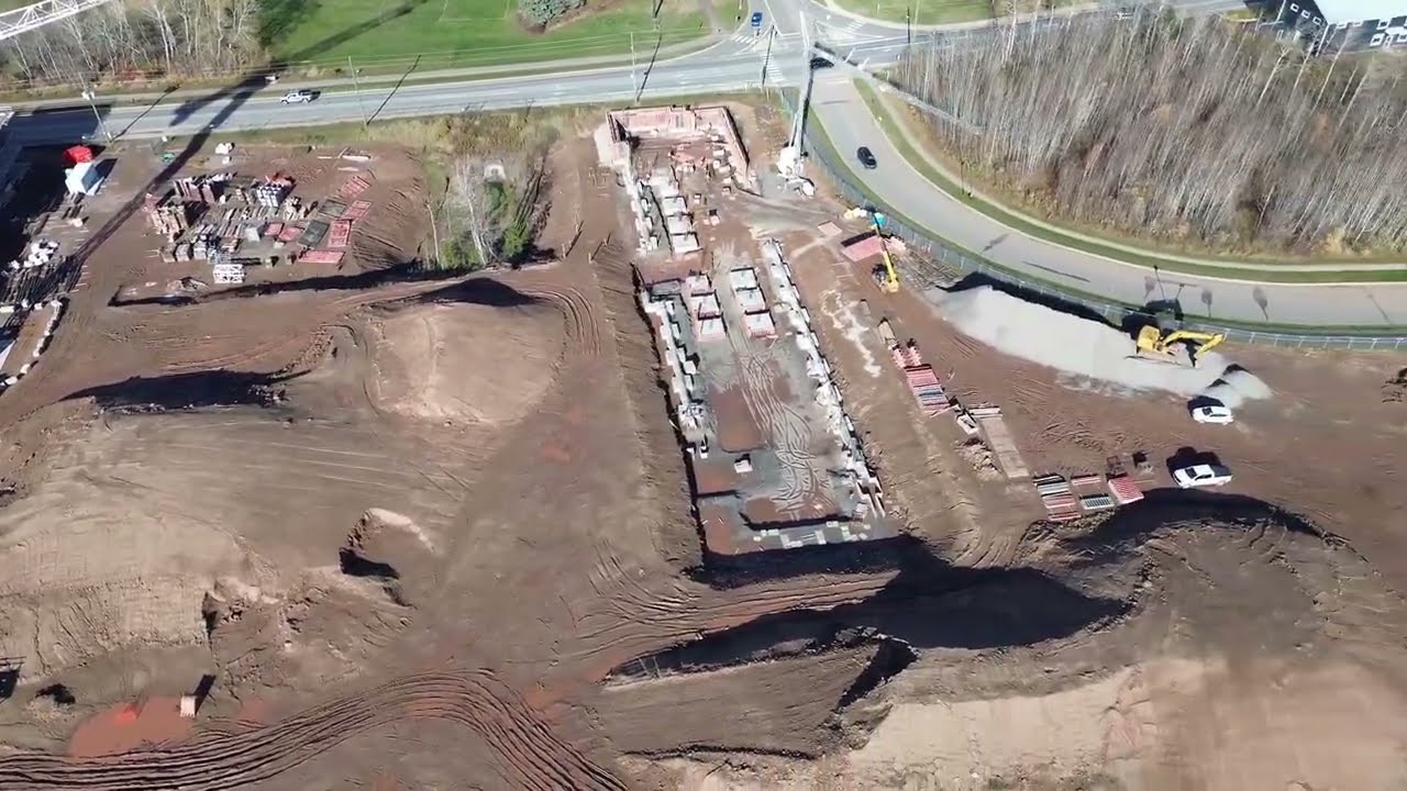 Moncton, NB construction updates drone view (Nov 2025)