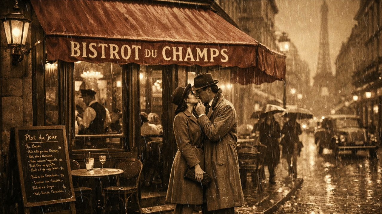 L’amour dans le vieux Paris 🇫🇷 | Jazz Français Vintage (1958) pour Cafés, Romance & Nuits Pluvieuses