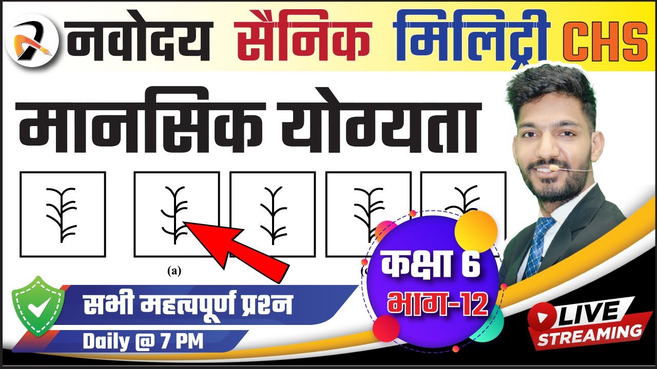 #12 | Important Questions for Navodaya Vidyalaya | Sainik School | CHS Class 6 Entrance Exam