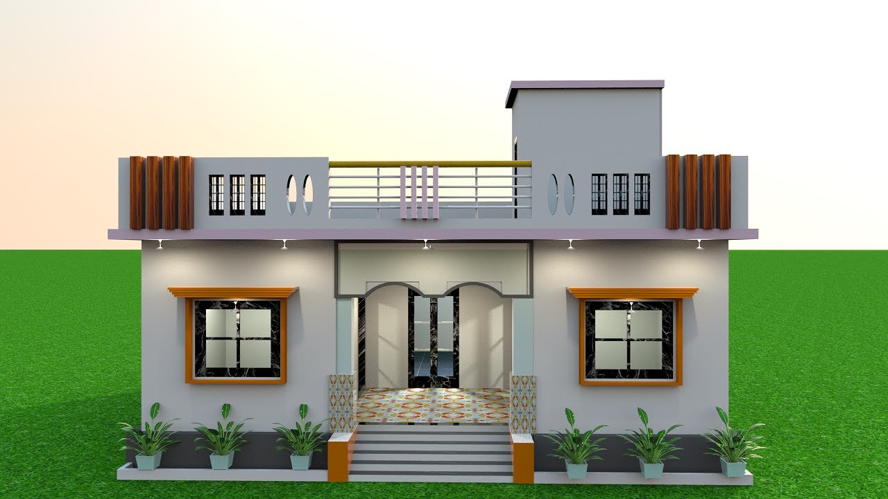 Simple 3 Bedroom House Design ,Low Budget House Plan for Village, 3 बेडरूम घर का नक्शा