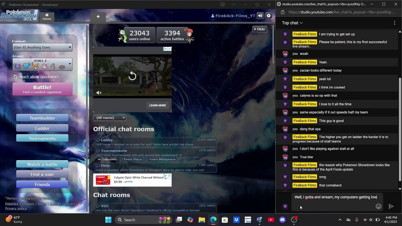 Stream Test - Pokemon Showdown