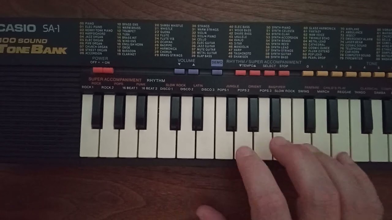 Vintage Casio SA-1 100 Sound Tone Bank Keyboard