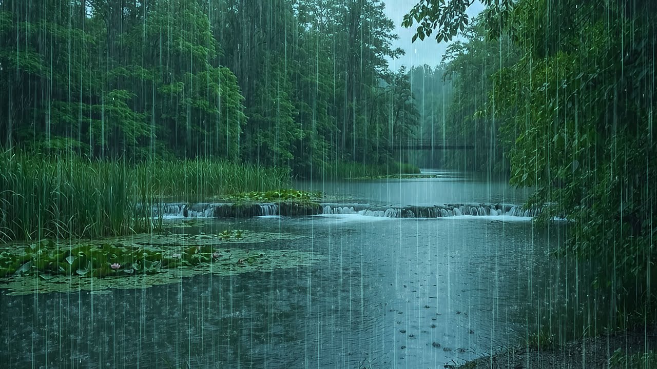 Sleep Without Worries | Gentle Forest Rain on Lake | ASMR Nature Rain Sounds to Reduce Stress