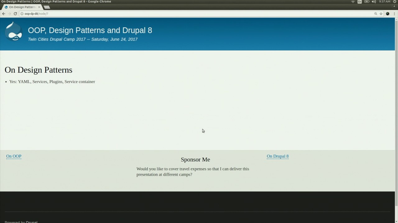 OOP, Design Patterns and Drupal 8