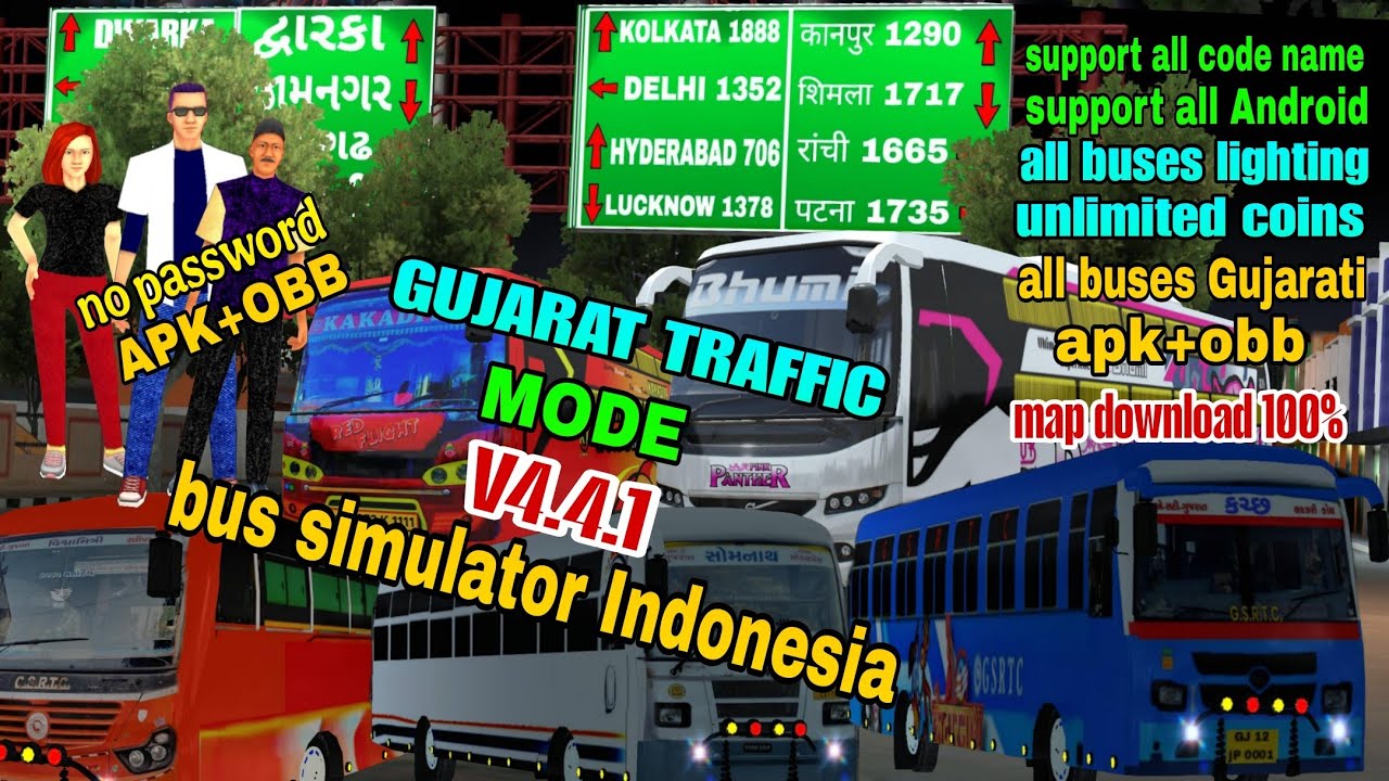Release Gujarat traffic mode v4.4.1 bus simulator Indonesia unlimited coins | Gujarat traffic mode