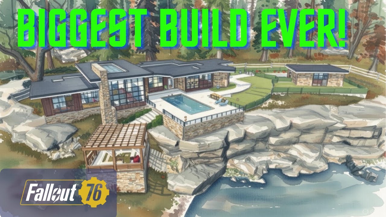 Fallout 76 | Hillside Mansion - MY BIGGEST BUILD EVER! 