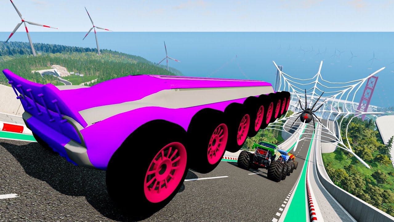 Epic High Speed Car Jumps #4 &ndash; BeamNG.Drive