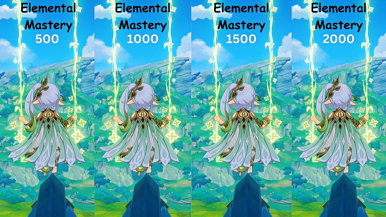 Nahida 500EM VS 1000EM VS 1500EM Vs 2000EM Which One Is Better Damage Showcase [ Genshin Impact ]