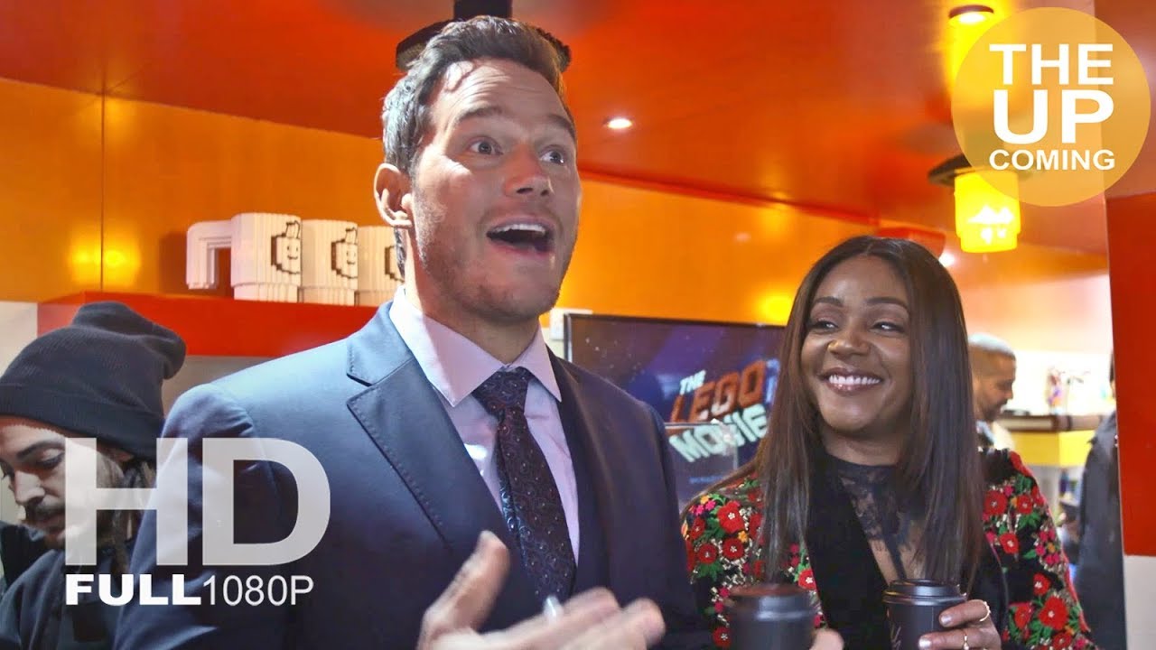 Chris Pratt and Tiffany Haddish meet fans, serve coffee for The Lego Movie 2 and Unicef, photocalls