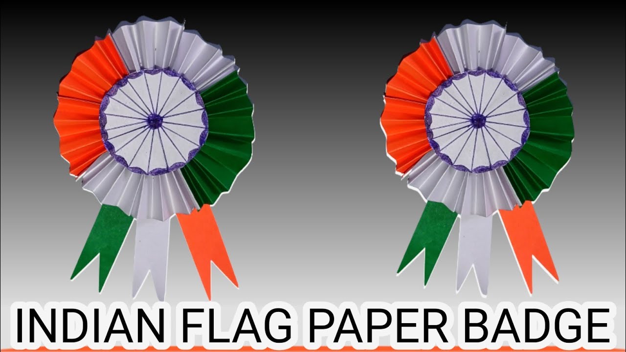 DIY Republic Day Badge | Indian Tricolor Flag Badge | Paper Crafts | How To Make Badge | Flag Badge