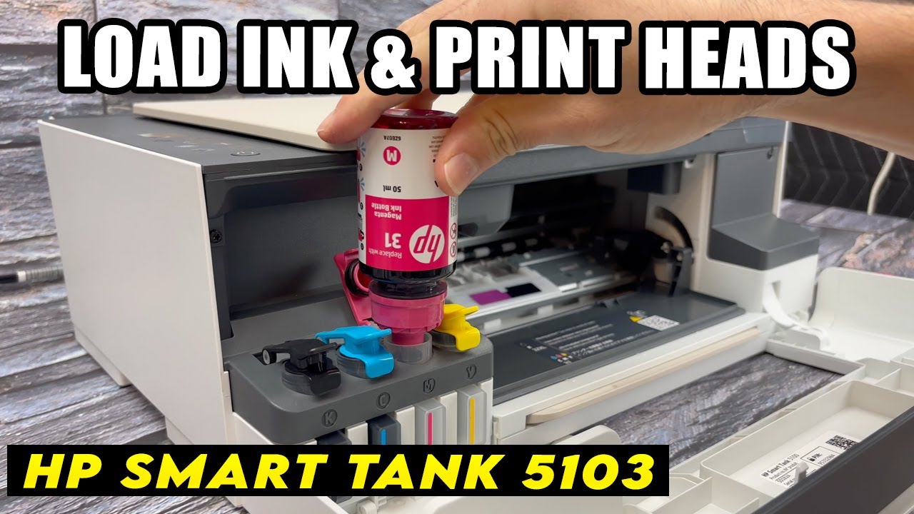 HP Smart Tank 5103: как заправить чернила и установить печатающие головки