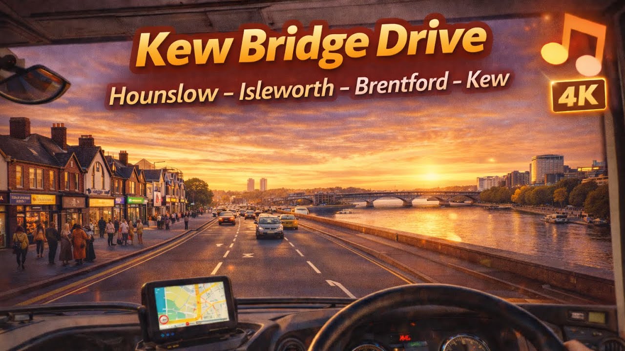 West London Drive | Hounslow to Kew Bridge | Scenic Thames Route | 4K