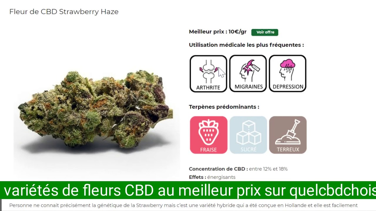 Vos vari&eacute;t&eacute;s de fleurs CBD au meilleur prix sur quelcbchoisir.fr