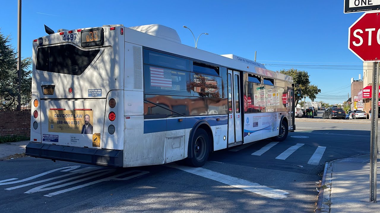 MTA Q33 bus #4497 full ride from Roosevelt Av Terminal to 83 St & Astoria Blvd.